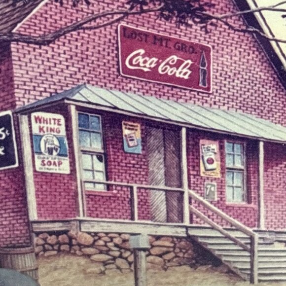 Vintage Coca Cola Wall Decor Picture Wood Frame Gas Station Classic Car 7" - Picture 6 of 13